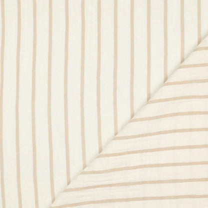 Musselin Streifen beige Meterware - elli&else