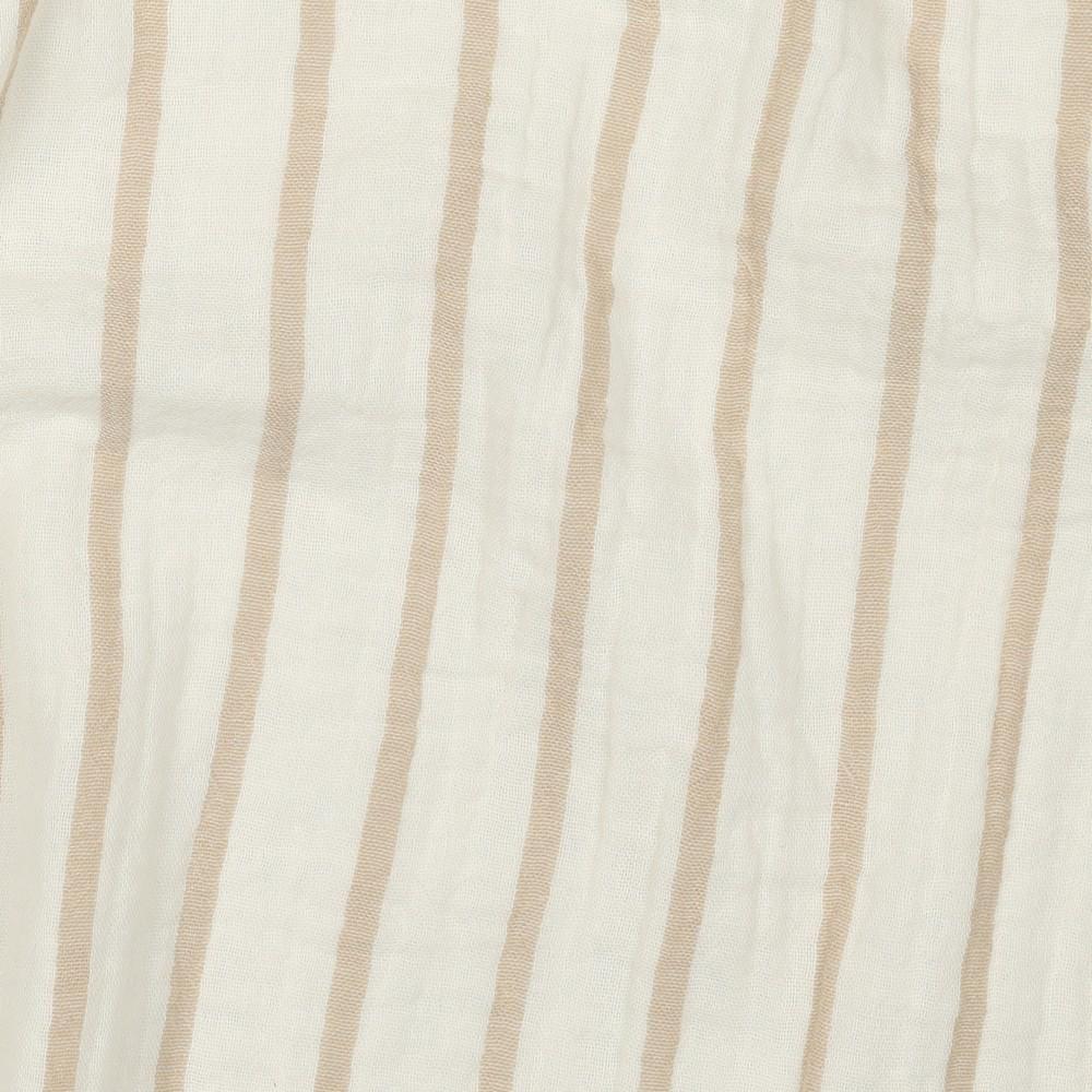 Musselin Streifen beige Meterware - elli&else