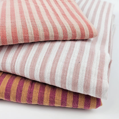 Musselin Streifen Berry/Clay - beidseitig Meterware - elli&else