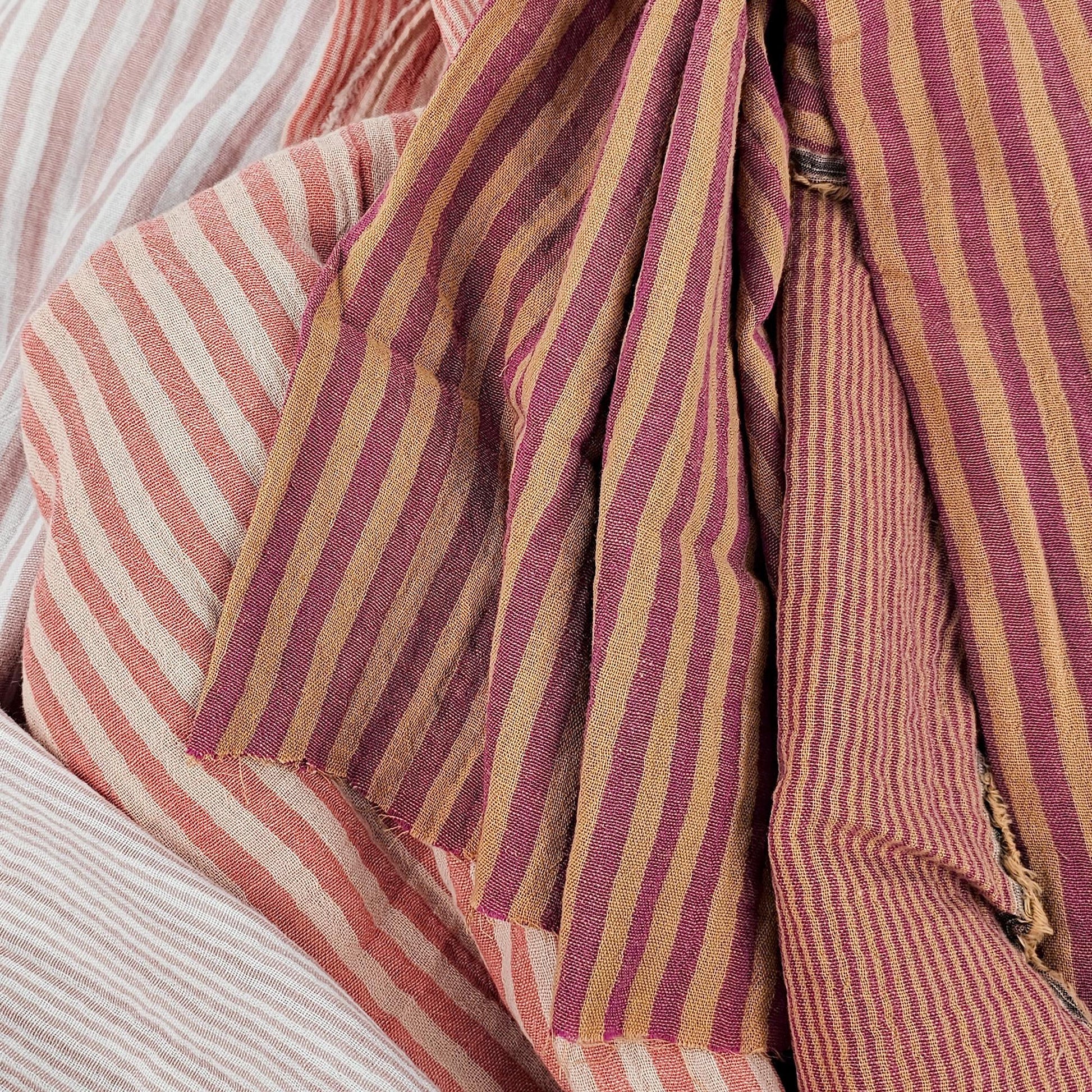Musselin Streifen Berry/Clay - beidseitig Meterware - elli&else