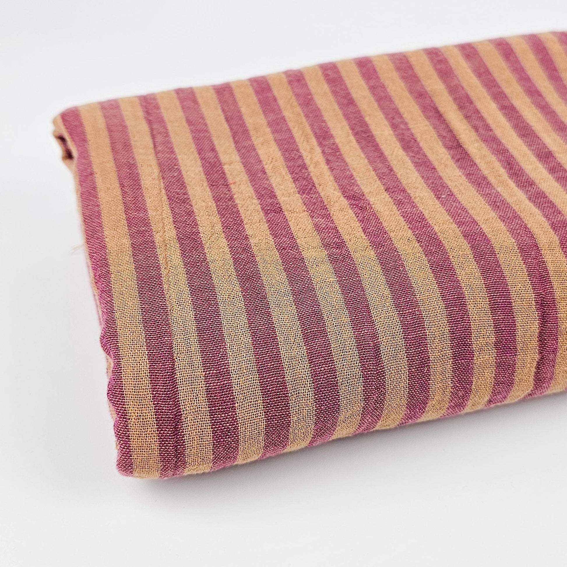 Musselin Streifen Berry/Clay - beidseitig Meterware - elli&else
