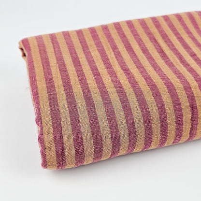 Musselin Streifen Berry/Clay - beidseitig Meterware - elli&else