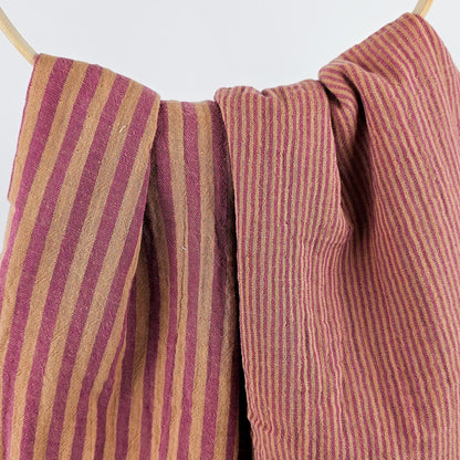 Musselin Streifen Berry/Clay - beidseitig Meterware - elli&else