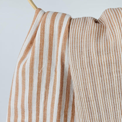 Musselin Streifen karamell - beidseitig Meterware - elli&else