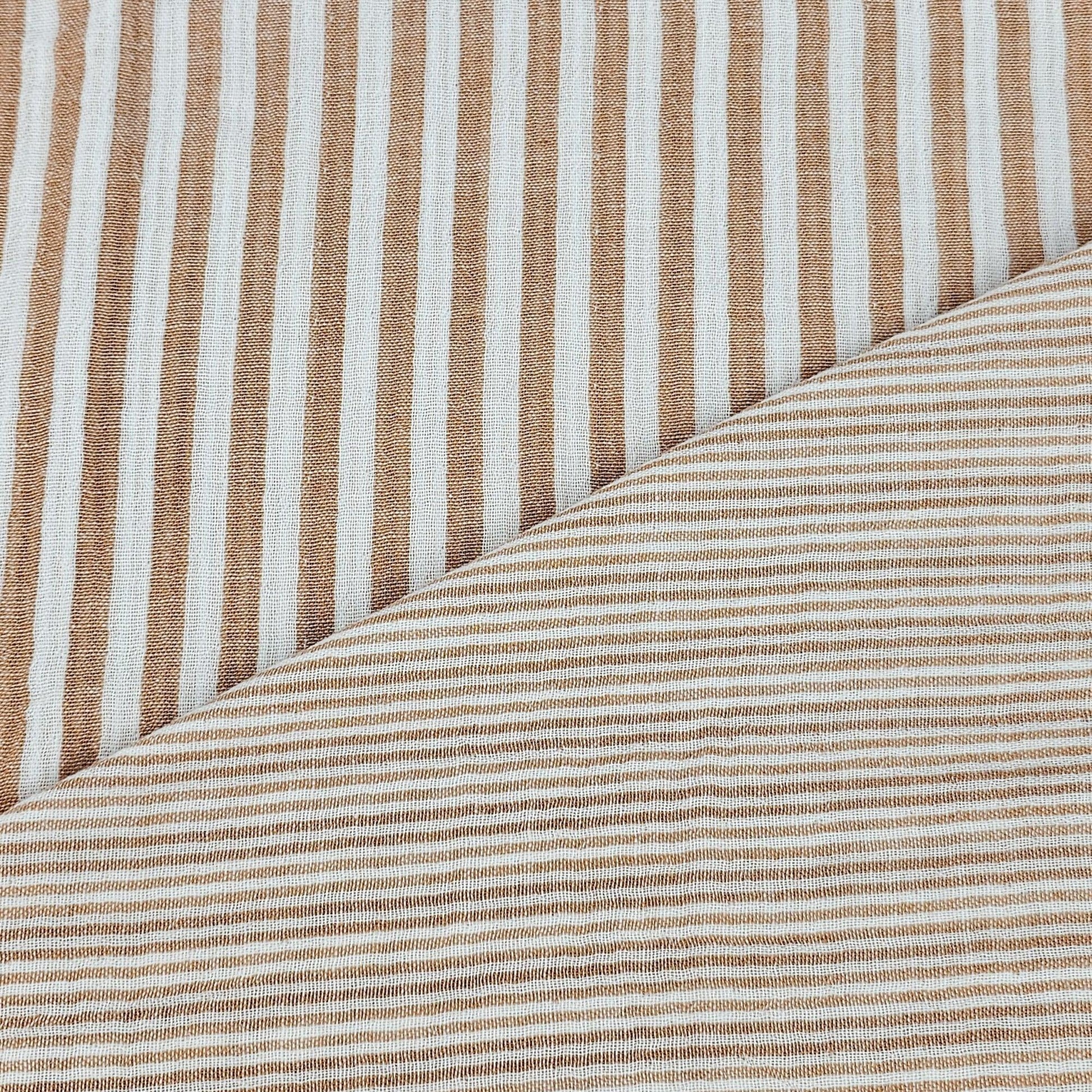 Musselin Streifen karamell - beidseitig Meterware - elli&else