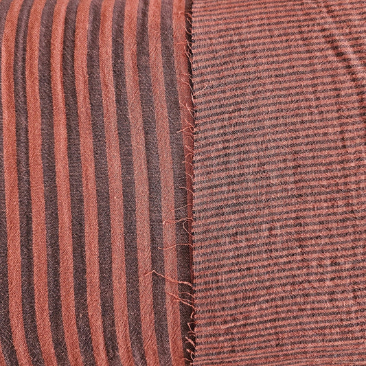 Musselin Streifen kastanie - beidseitig Meterware - elli&else