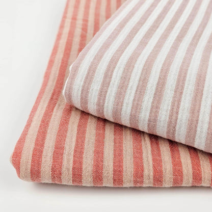 Musselin Streifen Pfirsich - beidseitig Meterware - elli&else