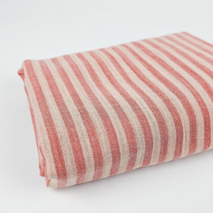 Musselin Streifen Pfirsich - beidseitig Meterware - elli&else