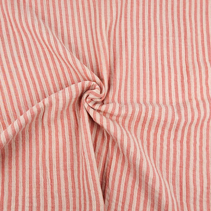 Musselin Streifen Pfirsich - beidseitig Meterware - elli&else