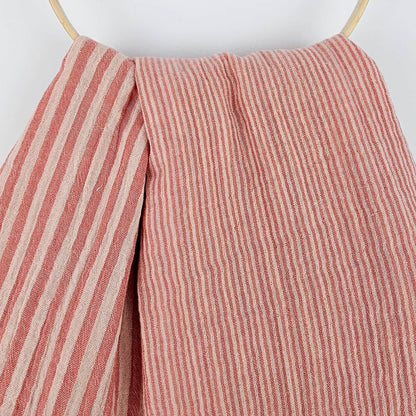Musselin Streifen Pfirsich - beidseitig Meterware - elli&else