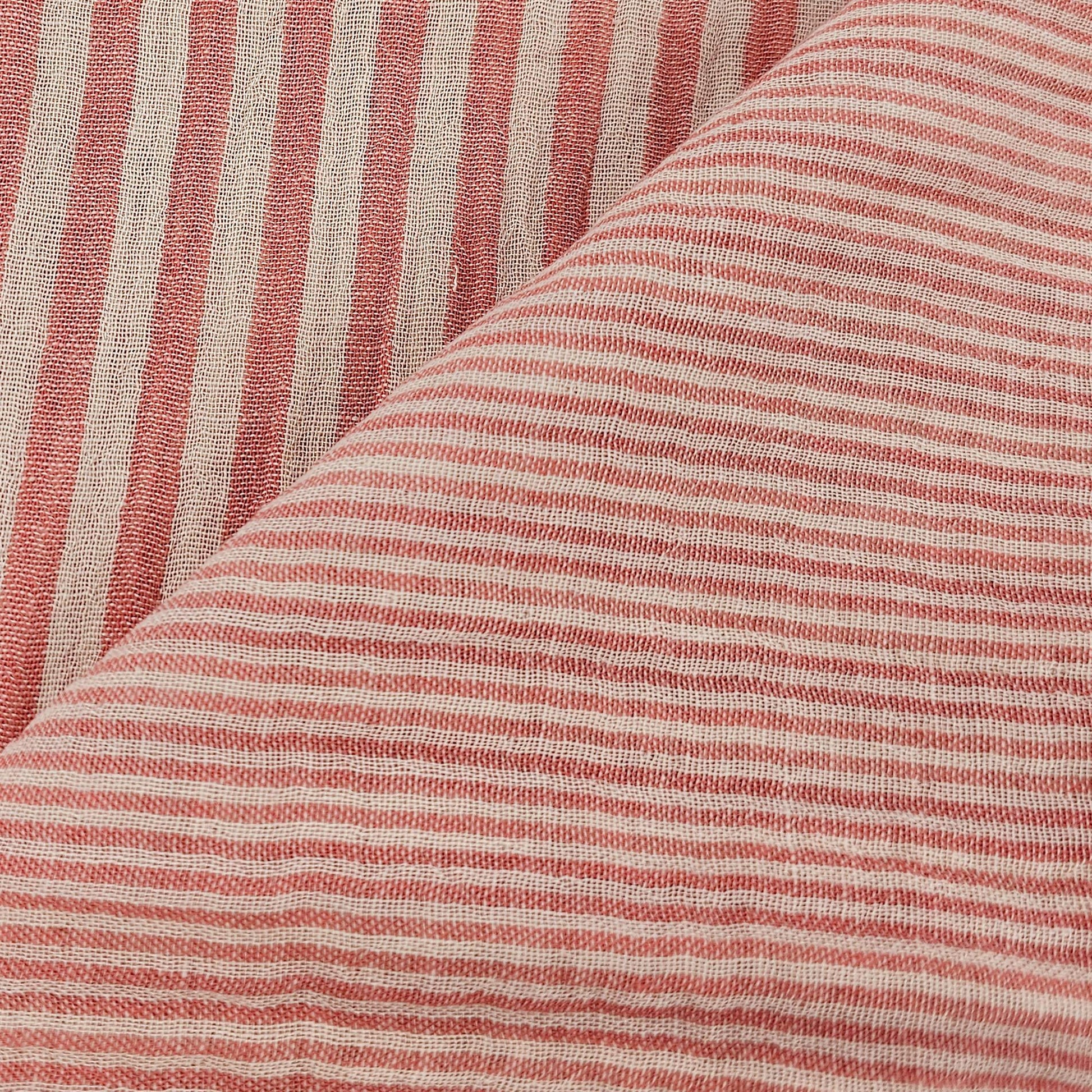 Musselin Streifen Pfirsich - beidseitig Meterware - elli&else