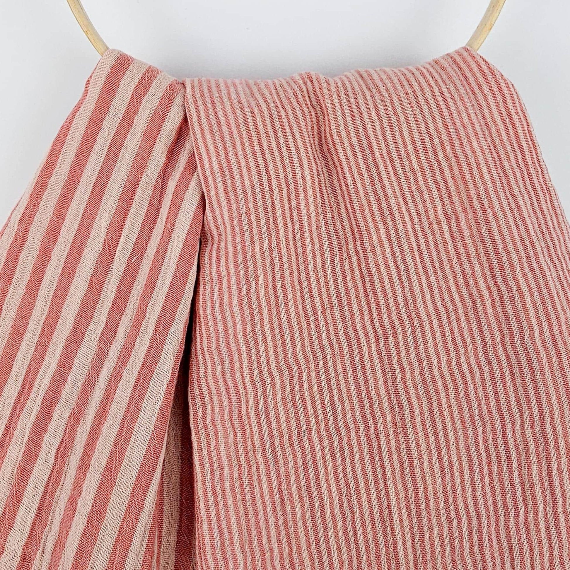 Musselin Streifen Pfirsich - beidseitig Meterware - elli&else