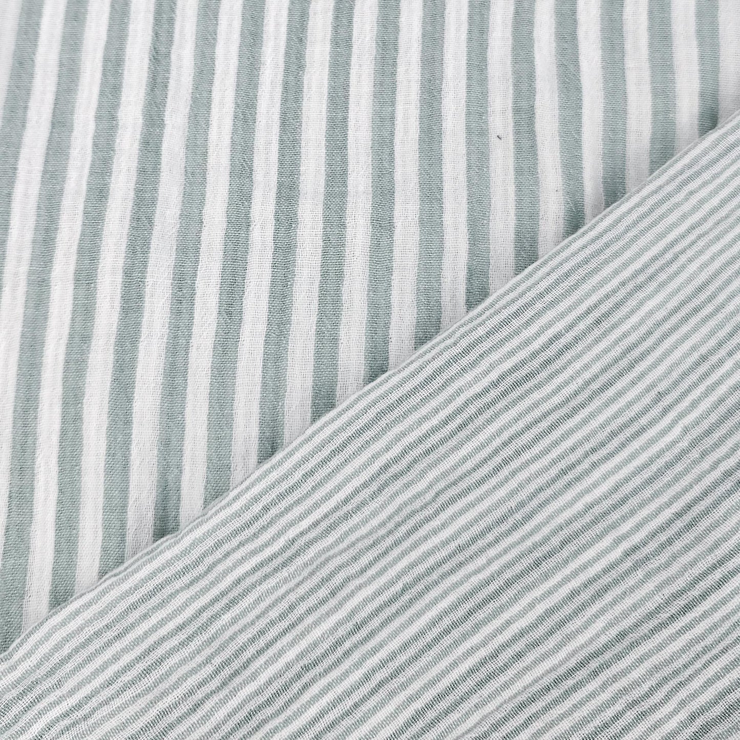 Musselin Streifen salbei - beidseitig Meterware - elli&else