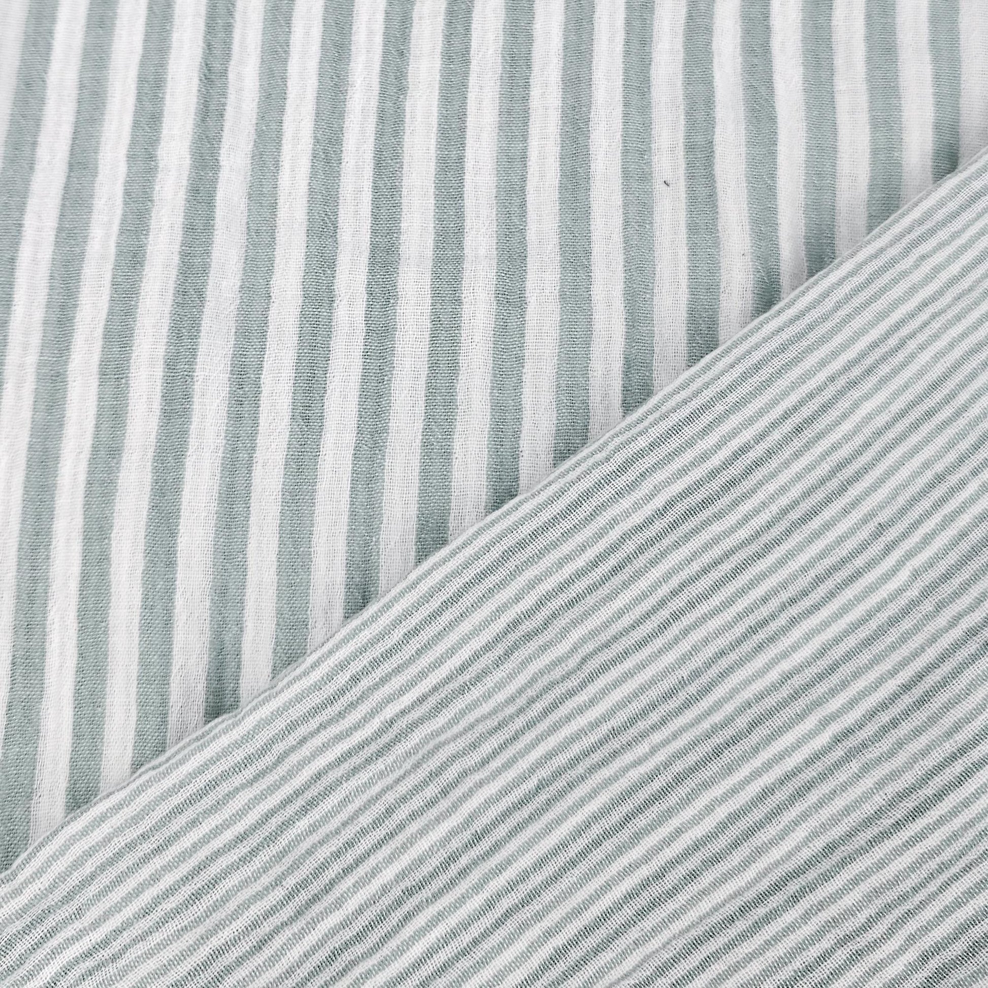 Musselin Streifen salbei - beidseitig Meterware - elli&else