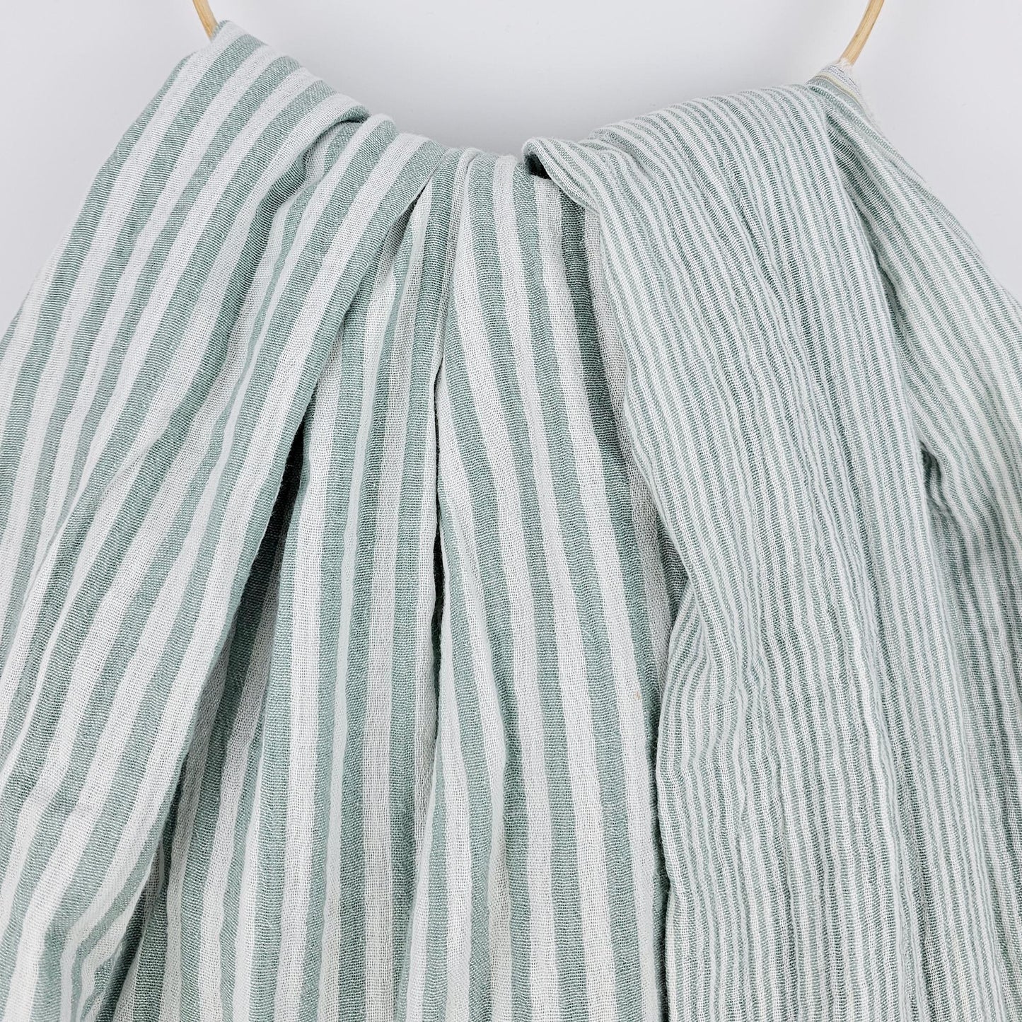 Musselin Streifen salbei - beidseitig Meterware - elli&else