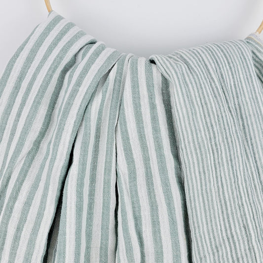 Musselin Streifen salbei - beidseitig Meterware - elli&else