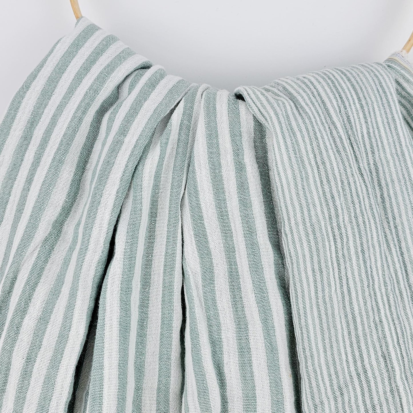 Musselin Streifen salbei - beidseitig Meterware - elli&else