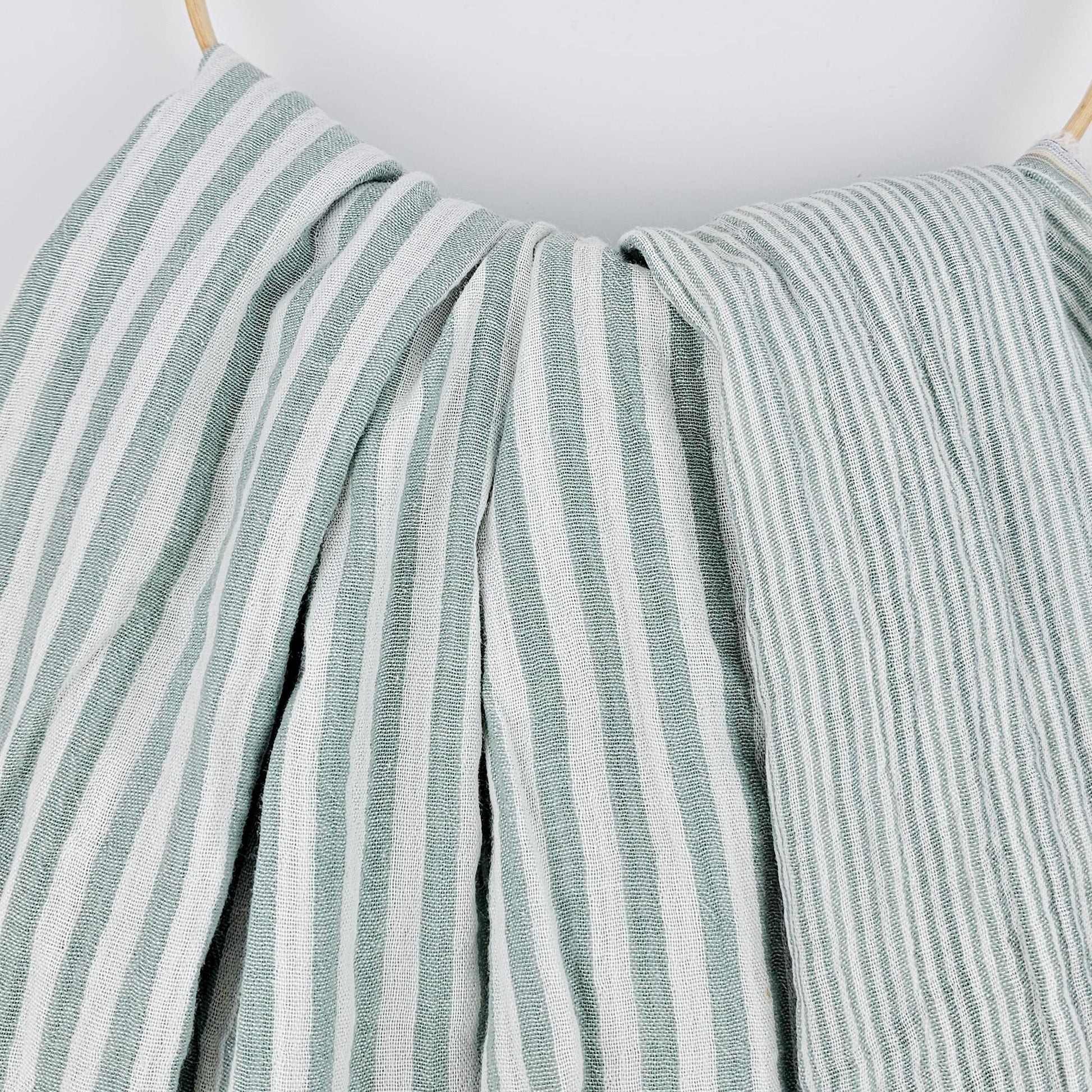 Musselin Streifen salbei - beidseitig Meterware - elli&else