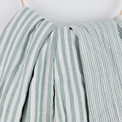 Musselin Streifen salbei - beidseitig Meterware - elli&else