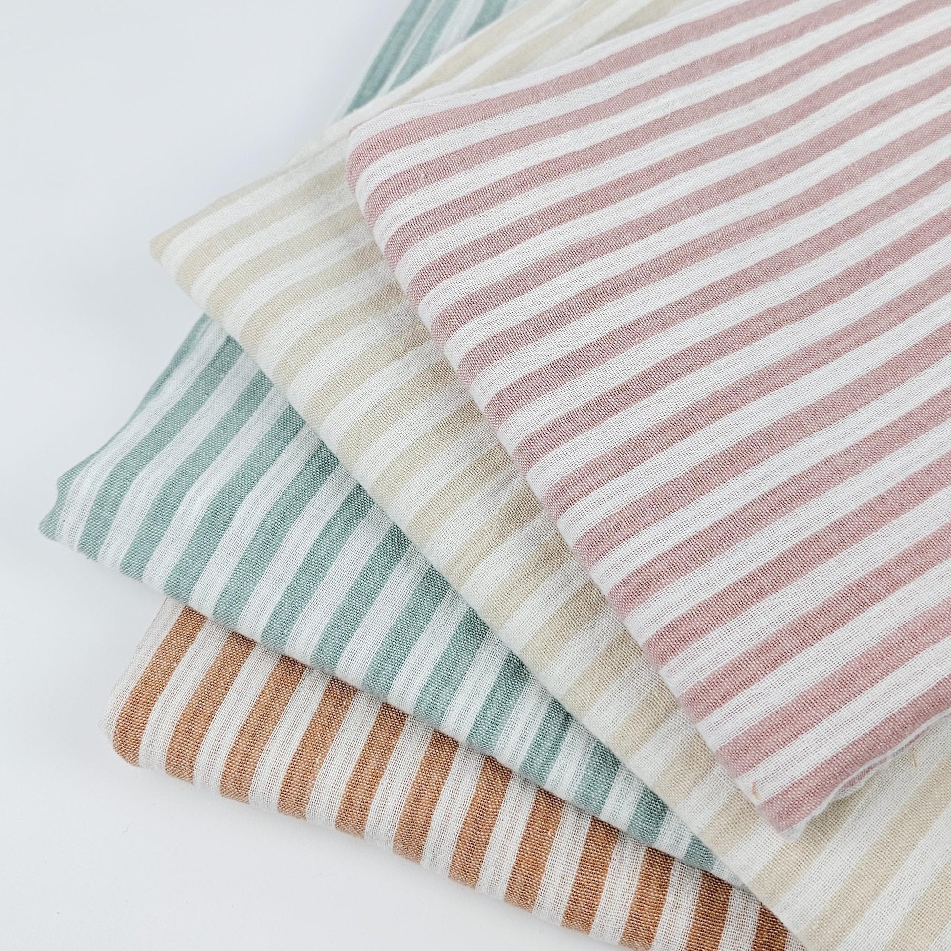 Musselin Streifen salbei - beidseitig Meterware - elli&else