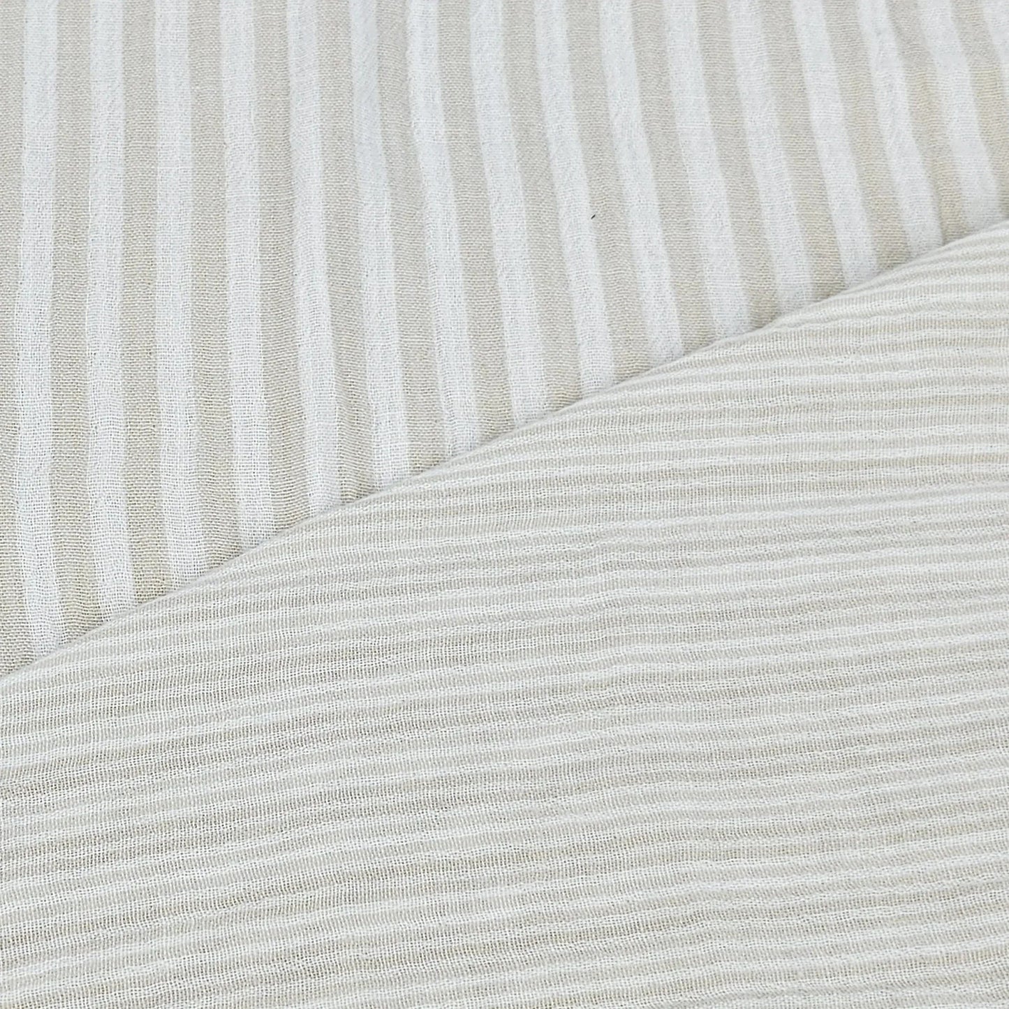 Musselin Streifen sand - beidseitig Meterware - elli&else