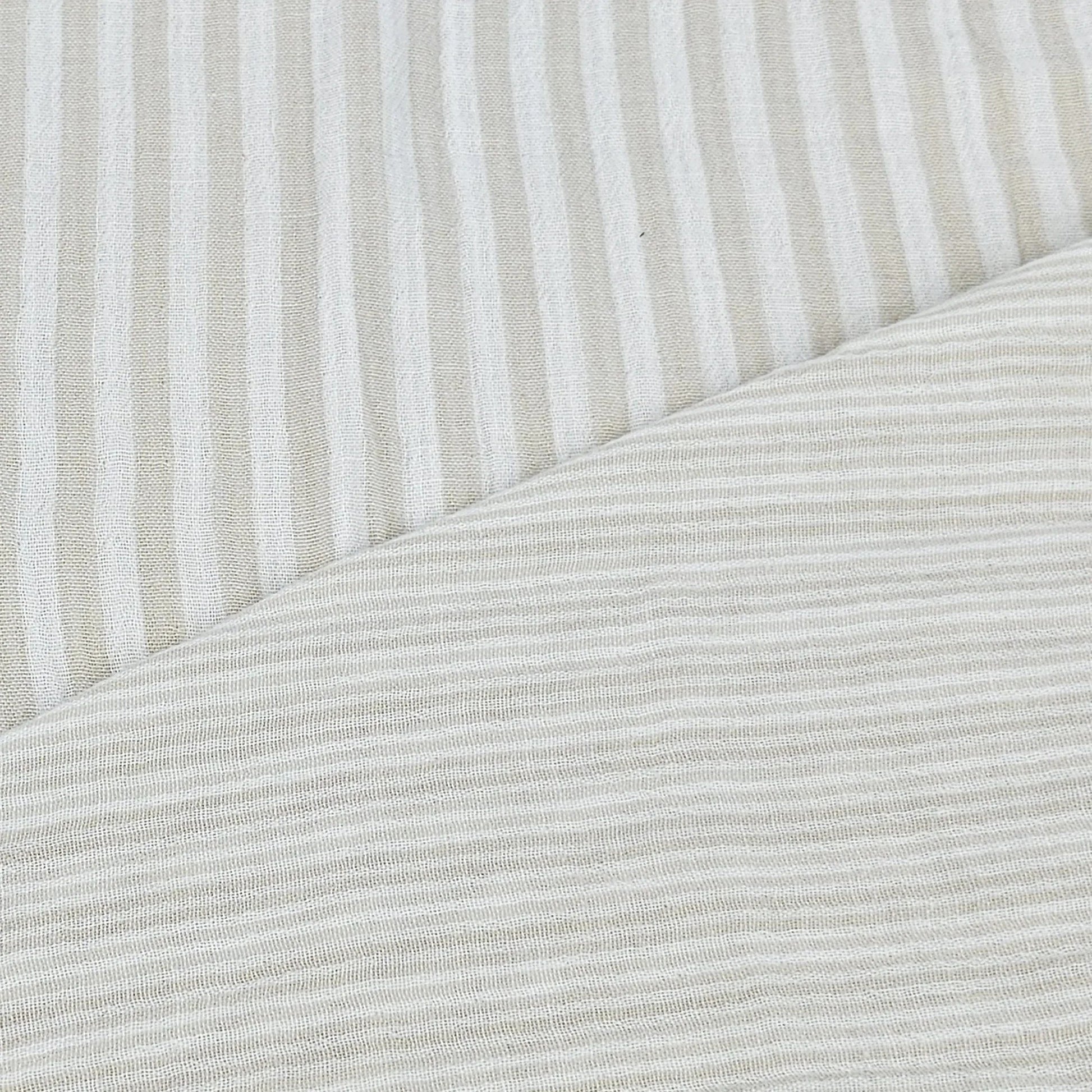 Musselin Streifen sand - beidseitig Meterware - elli&else