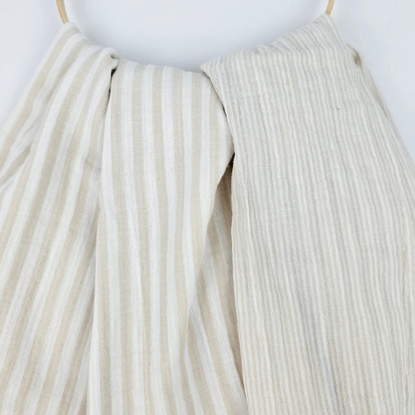 Musselin Streifen sand - beidseitig Meterware - elli&else