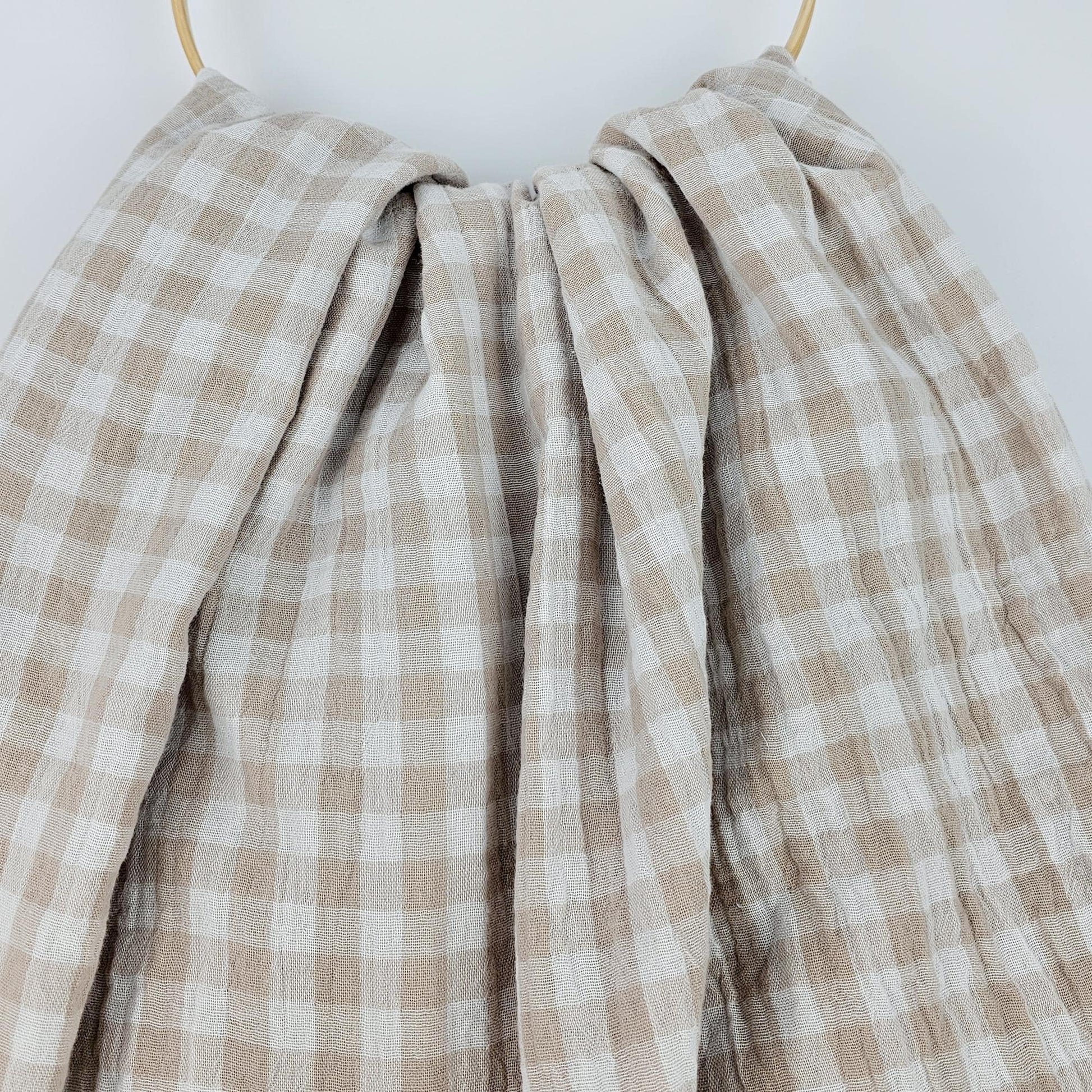 Musselin Vichy Karo beige - double sided Meterware - elli&else