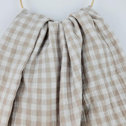 Musselin Vichy Karo beige - double sided Meterware - elli&else