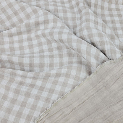 Musselin Vichy Karo beige - double sided Meterware - elli&else
