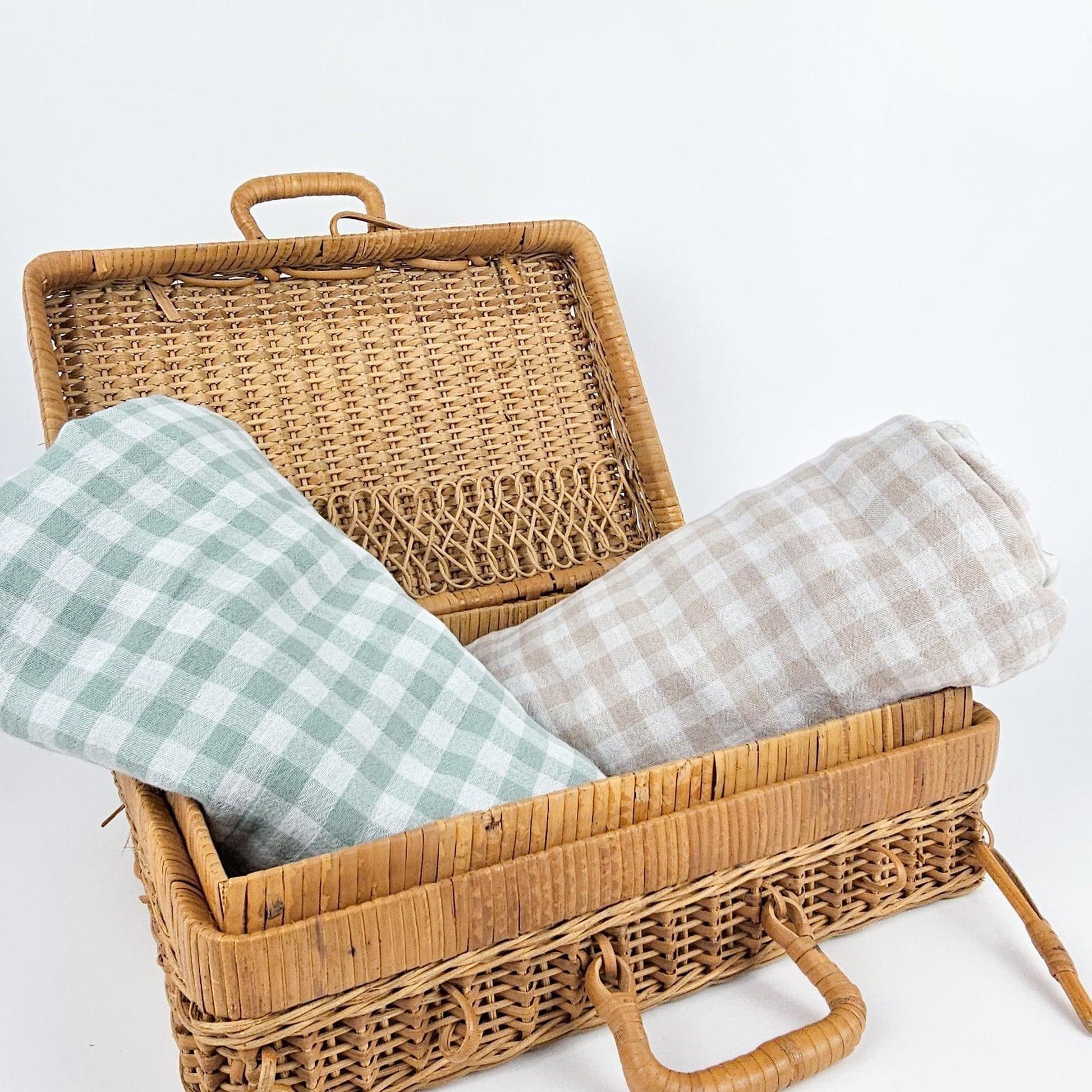 Musselin Vichy Karo salbei Meterware - elli&else