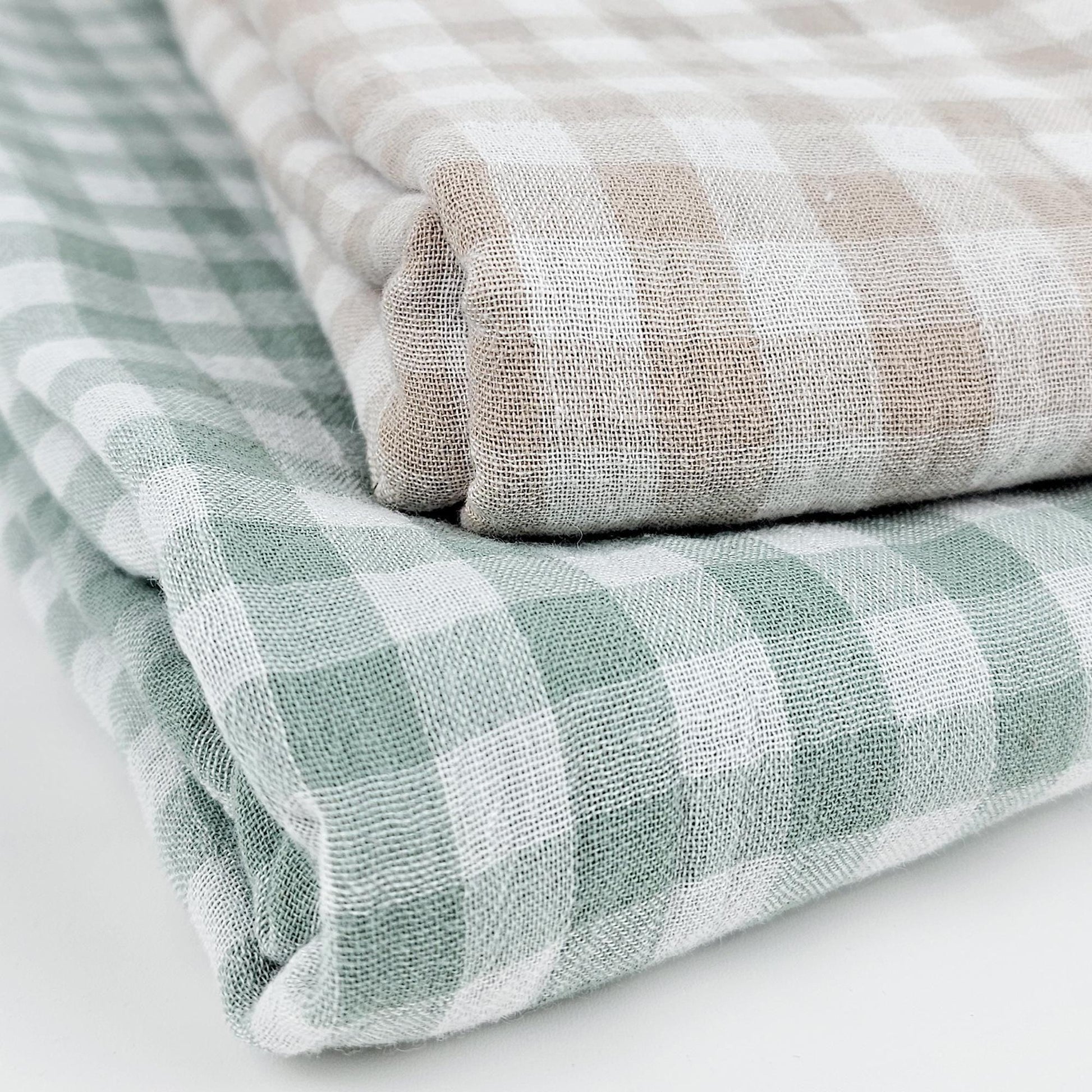 Musselin Vichy Karo salbei Meterware - elli&else