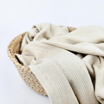Pointoille Feinstrick Jersey natural beige & light rosé Meterware - elli&else