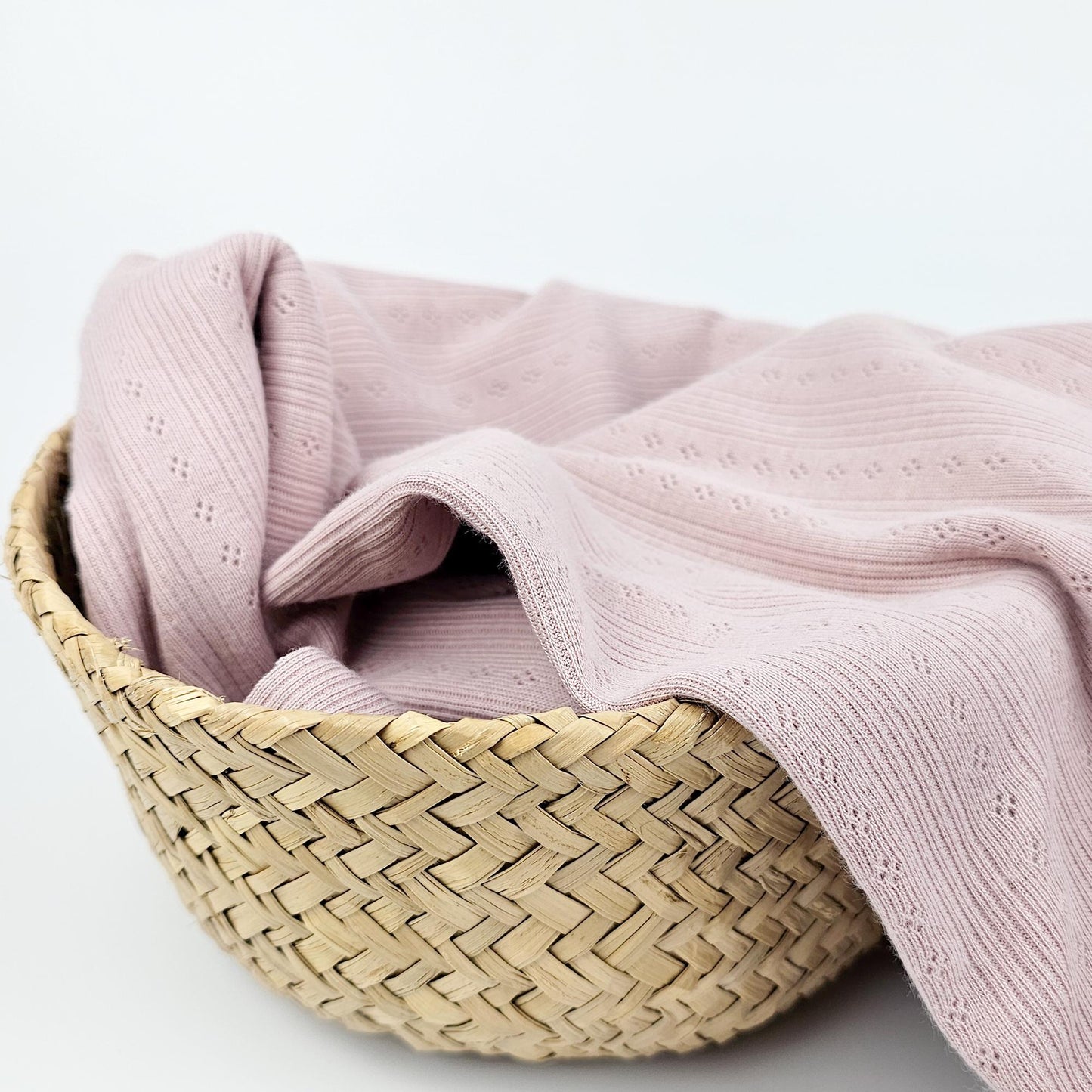 Pointoille Feinstrick Jersey natural beige & light rosé Meterware - elli&else
