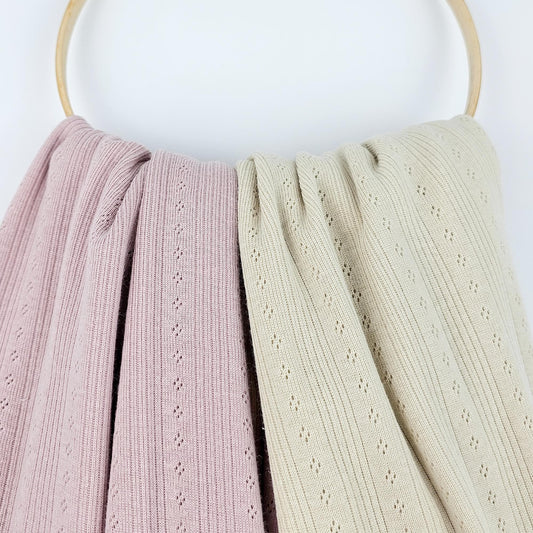 Pointoille Feinstrick Jersey natural beige & light rosé Meterware - elli&else