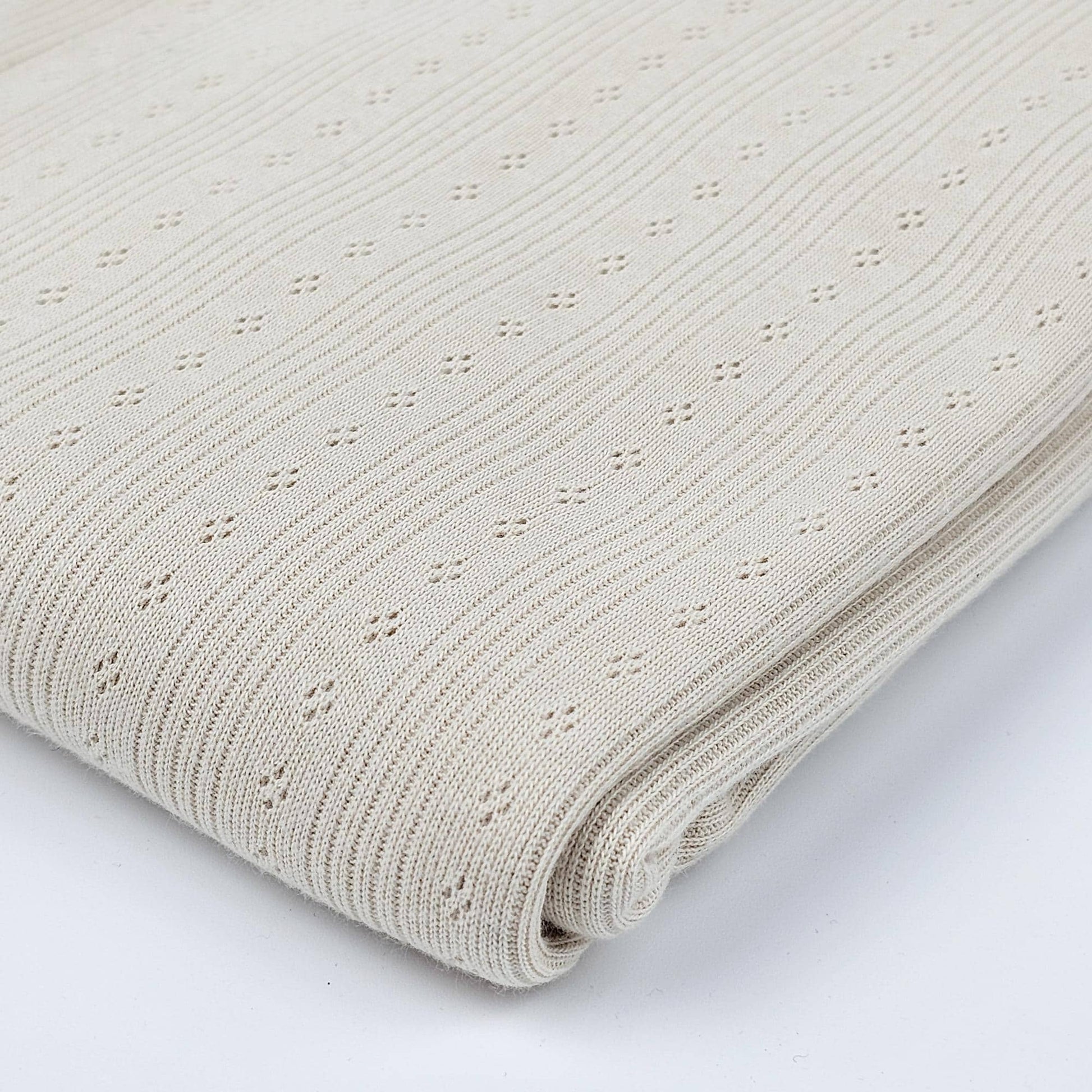 Pointoille Feinstrick Jersey natural beige & light rosé Meterware - elli&else