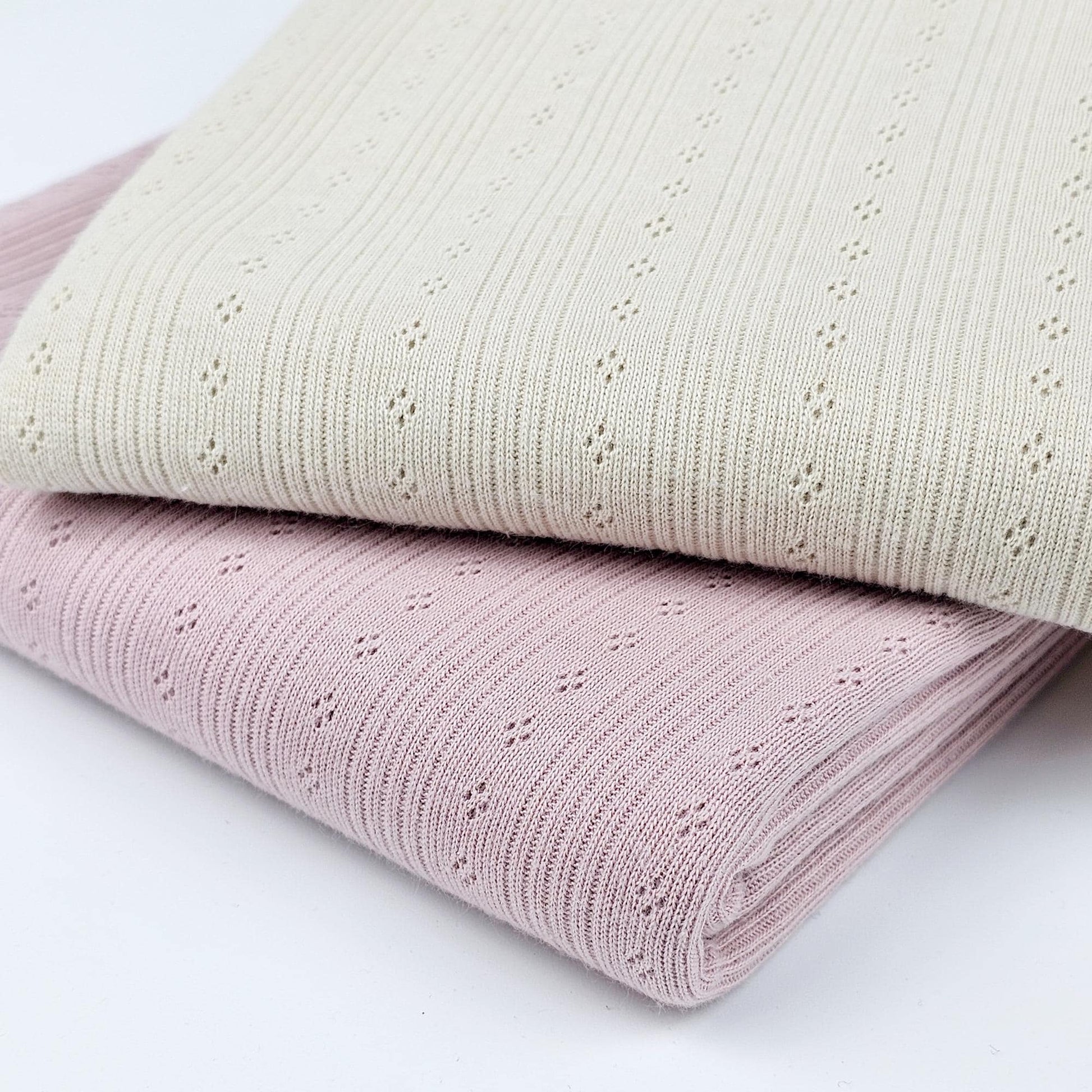 Pointoille Feinstrick Jersey natural beige & light rosé Meterware - elli&else