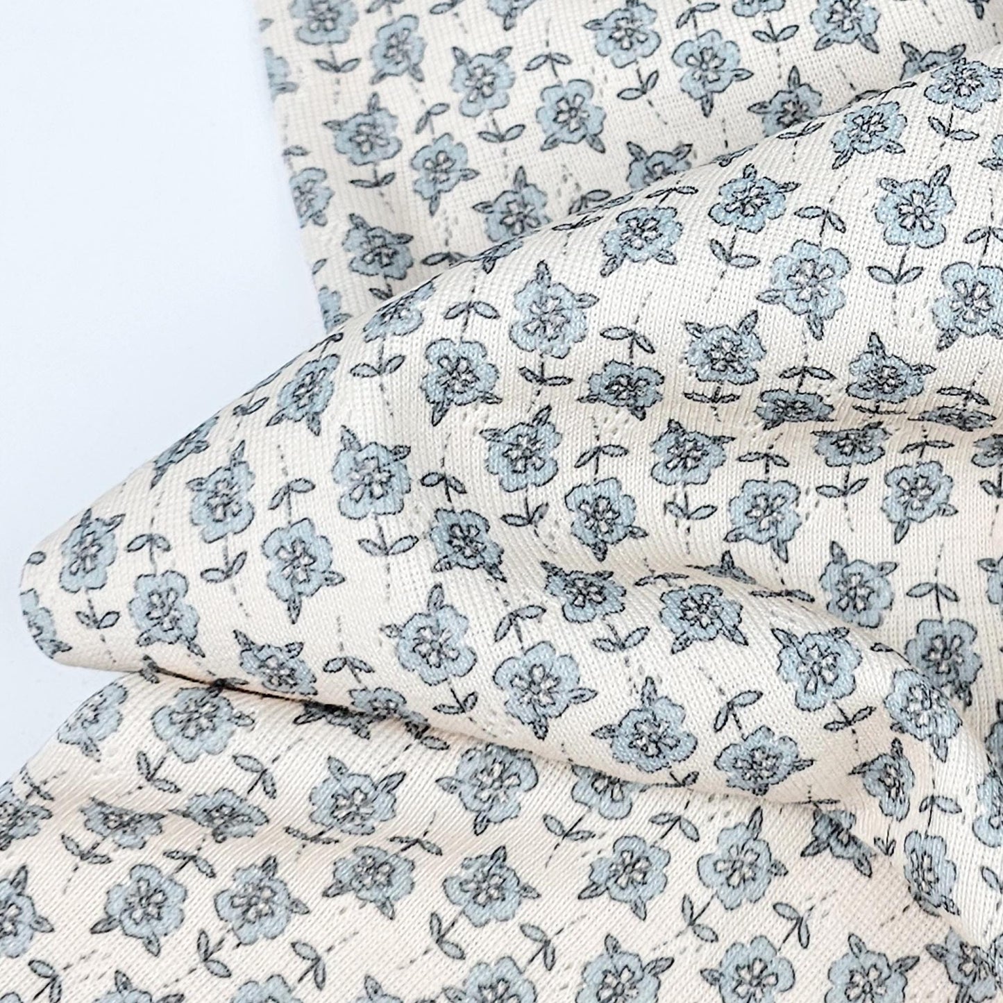 Pointoille Jersey Blue Blossom Meterware - elli&else