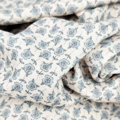 Pointoille Jersey Blue Blossom Meterware - elli&else