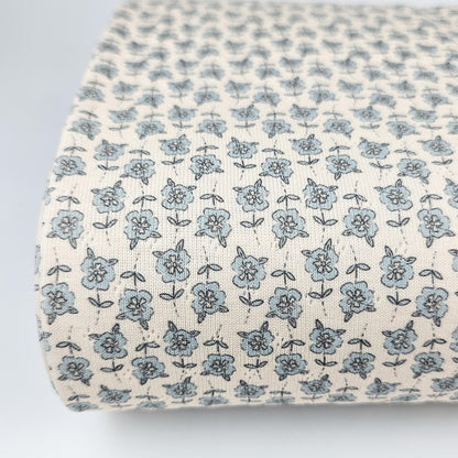 Pointoille Jersey Blue Blossom Meterware - elli&else