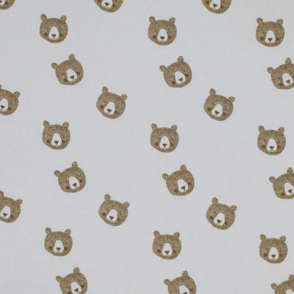 Rib Jersey Bärenskizze ecru Meterware - elli&else