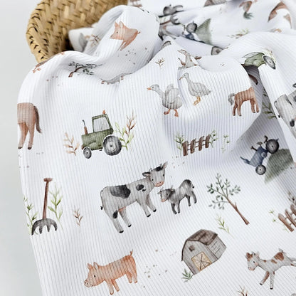 Rib Jersey Bauernhof Meterware - elli&else