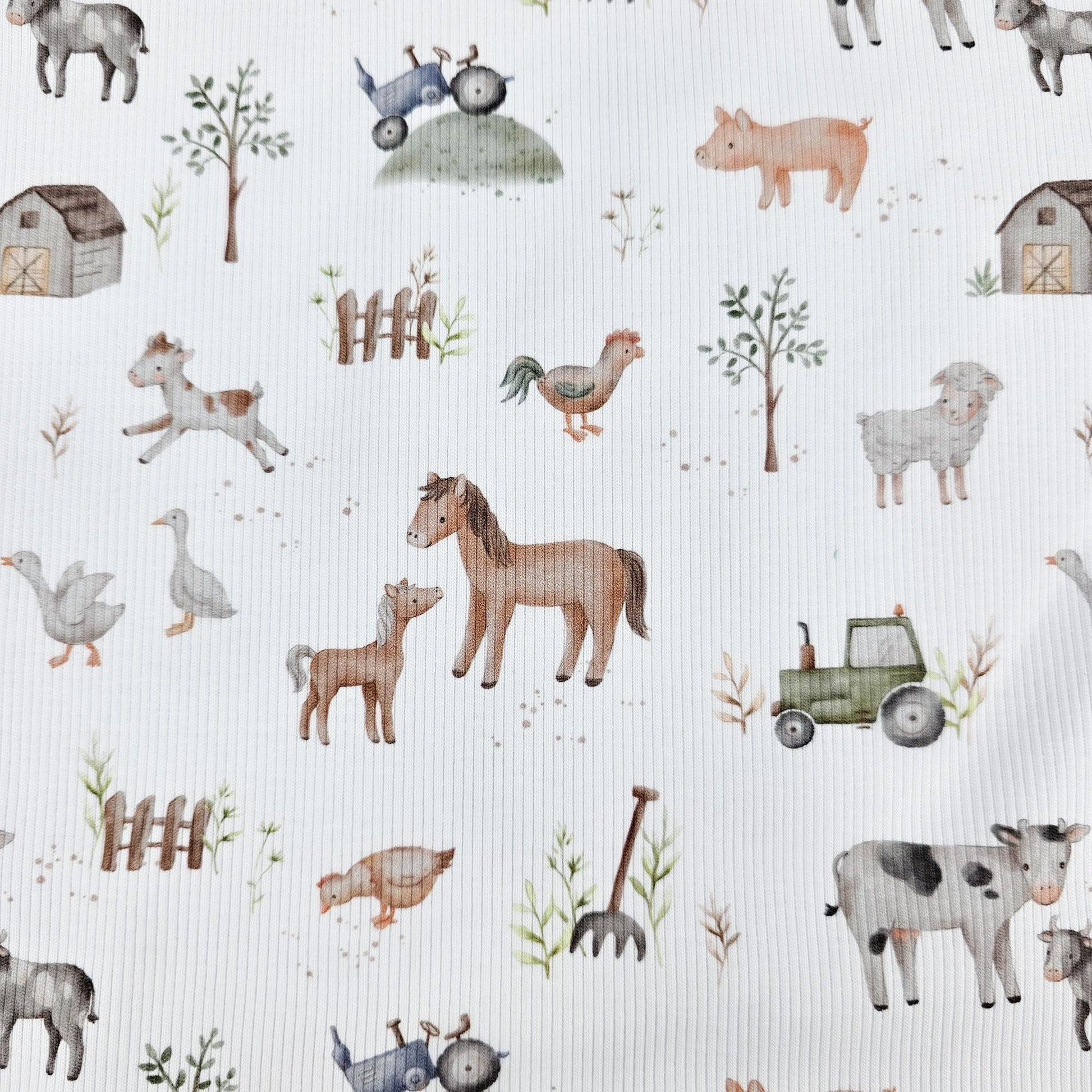 Rib Jersey Bauernhof Meterware - elli&else