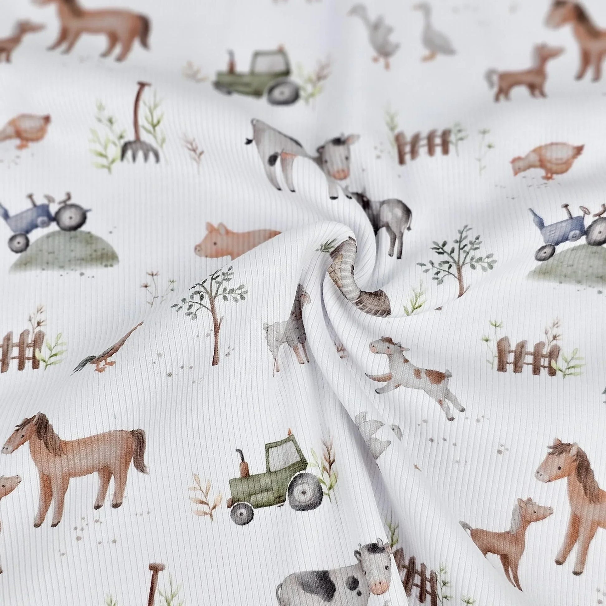 Rib Jersey Bauernhof Meterware - elli&else