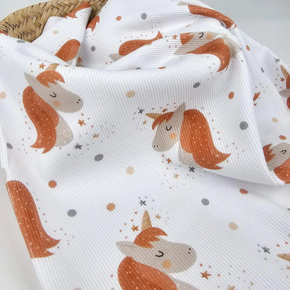 Rib Jersey Einhorn Meterware - elli&else