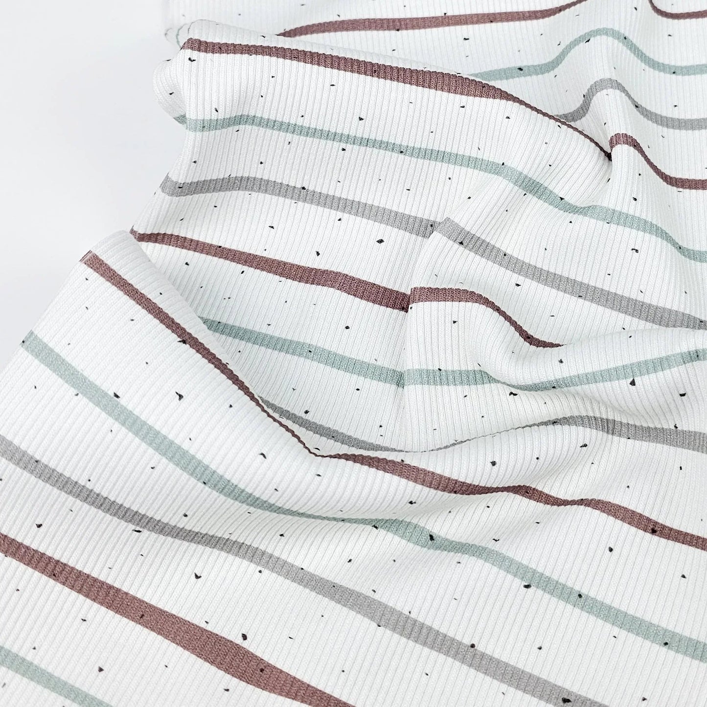 Rib Jersey Konfetti Streifen mintgrün kakao Meterware - elli&else