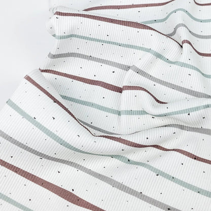 Rib Jersey Konfetti Streifen mintgrün kakao Meterware - elli&else
