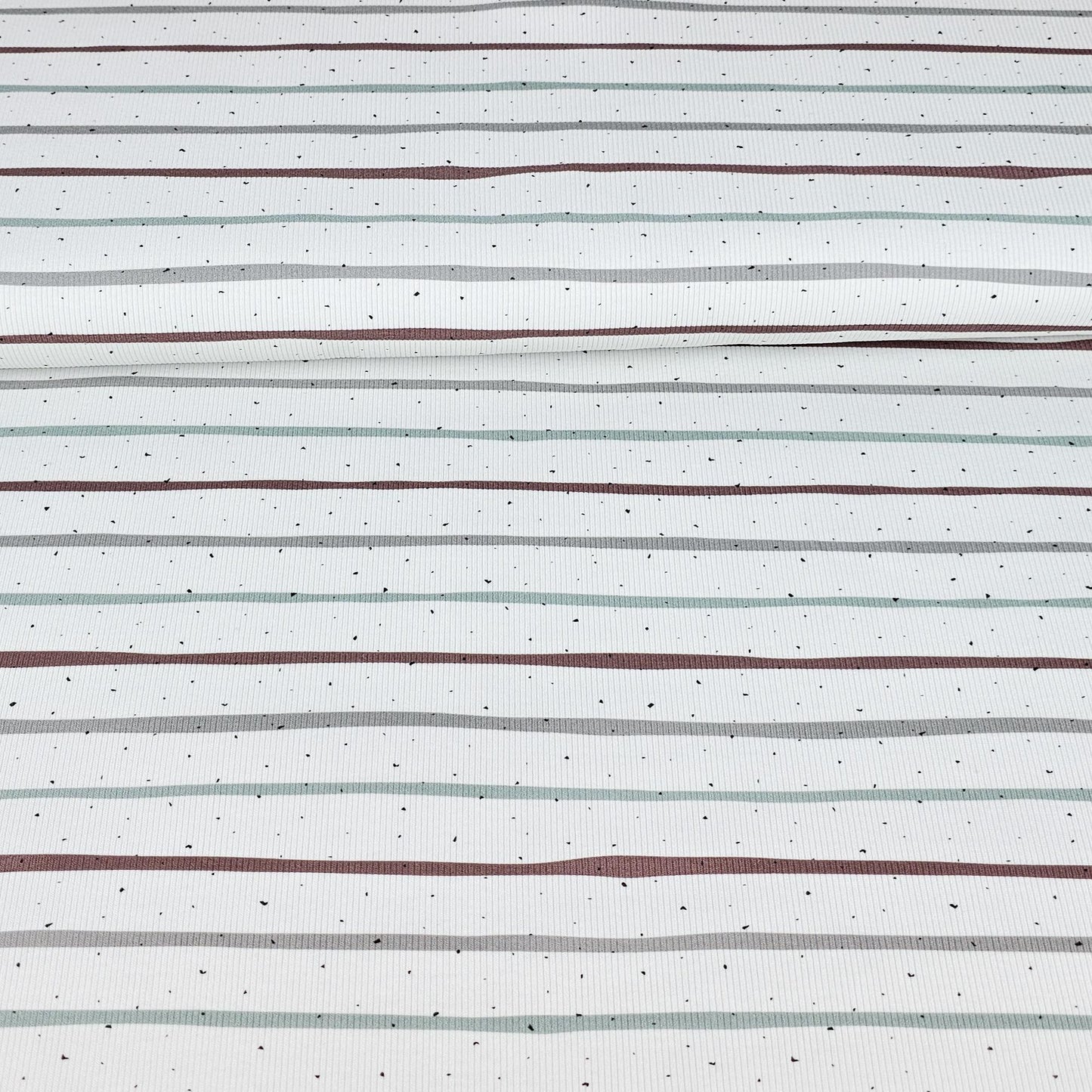 Rib Jersey Konfetti Streifen mintgrün kakao Meterware - elli&else