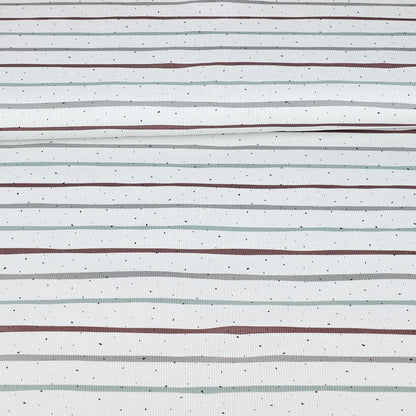 Rib Jersey Konfetti Streifen mintgrün kakao Meterware - elli&else