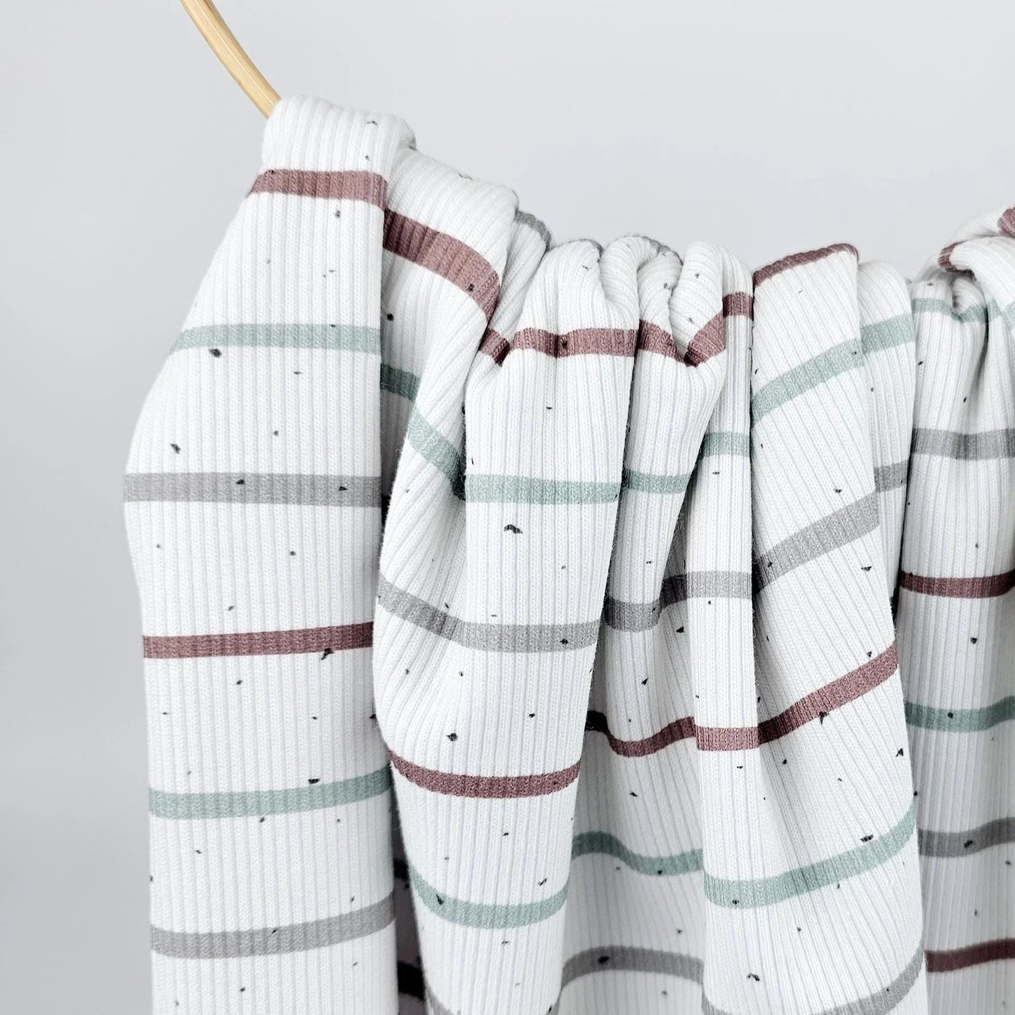 Rib Jersey Konfetti Streifen mintgrün kakao Meterware - elli&else